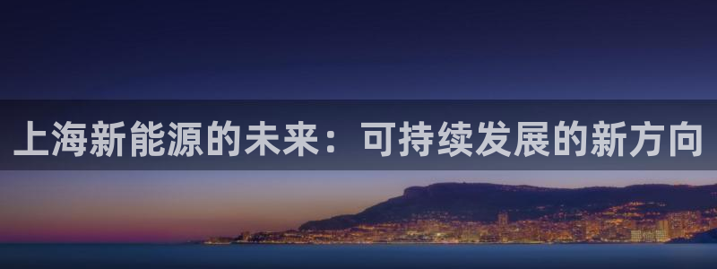 新宝gg黑平台:上海新能源的未来:可持续发展的新方向