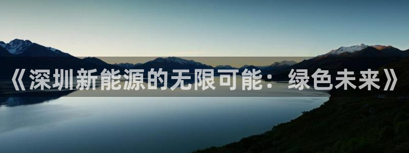 新宝一GG：《深圳新能源的无限可能：绿色